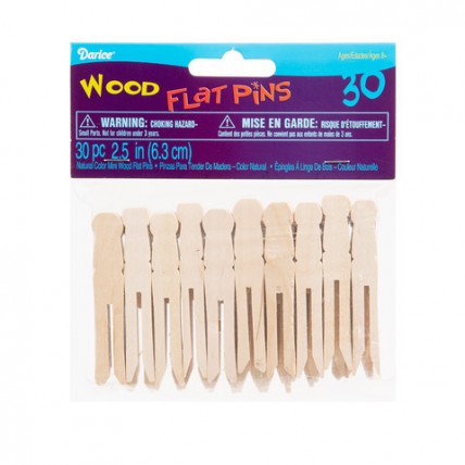 Flat Pin Style Clothespins - 2-1/2"